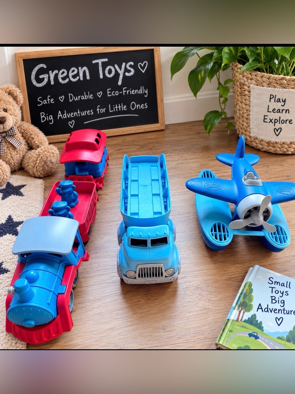 🔥Green Toys Plane Train Aoutomobile Truck lot price firm!